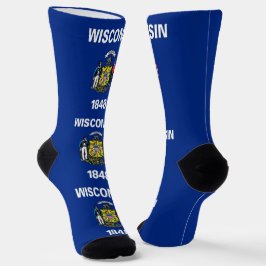 Frauen Socken mit der Flagge von Wisconsin, USA.