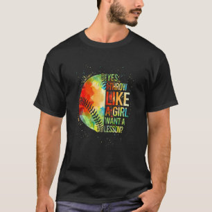 Frauen Softball Ja, ich werfe wie ein Mädchen Pitc T-Shirt