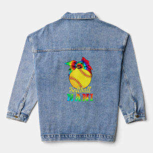 Frauen Softball Nani Gefärbte Krawatte Softball Mo Jeansjacke