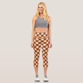 Frauen Sommer Kariert Gingham Kleidung Capri Leggings (Vorderseite)