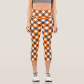 Frauen Sommer Kariert Gingham Kleidung Capri Leggings (Vorderseite)