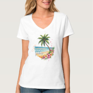 Frauen Sommer Stimmung Strand T-Shirt