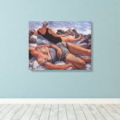 Frauen Sonnenbaden am Strand (von Serebriakova) Leinwanddruck (Insitu (Holzboden))