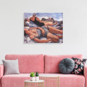 Frauen Sonnenbaden am Strand (von Serebriakova) Leinwanddruck (Insitu (Wohnzimmer))