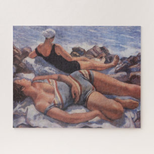 Frauen Sonnenbaden am Strand (von Serebriakova) Puzzle