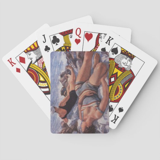 Frauen Sonnenbaden am Strand (von Serebriakova) Spielkarten (Rückseite)