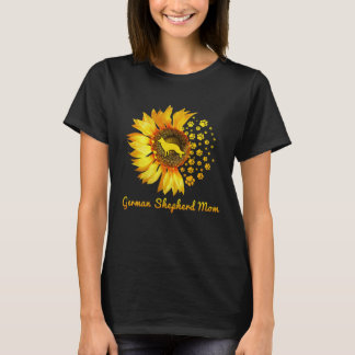 Frauen Sonnenblume Deutscher Schäferhund Mutter Hu T-Shirt