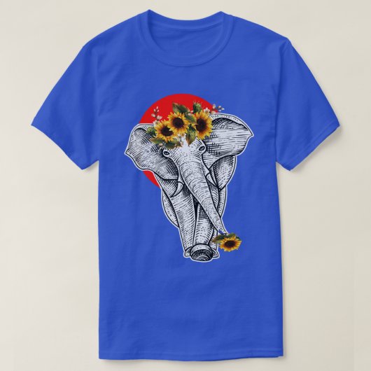 Frauen Sonnenblumen Elephant ästhetische Grafik T-Shirt (Design vorne)