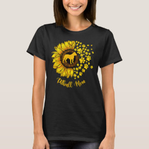Frauen Sonnenblumen Pitbull Mama Hund Lover T-Shirt