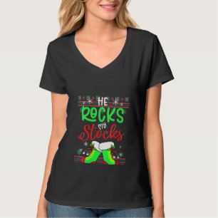 Frauen Spaß Pajama Er rockt mir hässlich die Stock T-Shirt