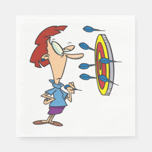 Frauen spielen Darts Serviette