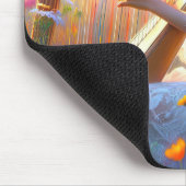 Frauen spielen Harfe in Wildblumen Mousepad (Ecke)