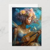 Frauen spielen Lute American Fantasy Art Postkarte (Vorne/Hinten)