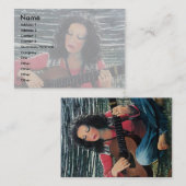 Frauen spielen Musik mit akustischer Gitarre Visitenkarte (Vorne/Hinten)