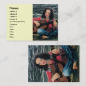 Frauen spielen Musik mit akustischer Gitarre Visitenkarte (Vorne/Hinten)