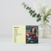 Frauen spielen Musik mit akustischer Gitarre Visitenkarte (Stehend Vorderseite)