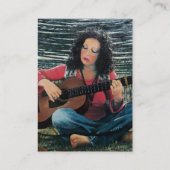 Frauen spielen Musik mit akustischer Gitarre Visitenkarte (Rückseite)