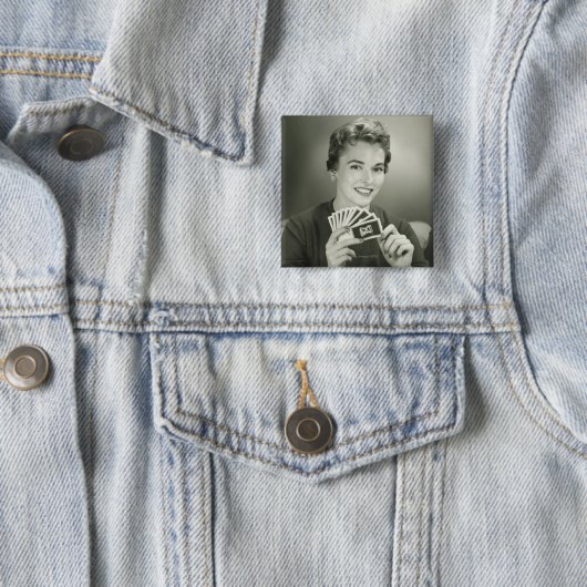 Frauen-Spielkarten Button (Beispiel)