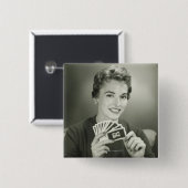 Frauen-Spielkarten Button (Vorne & Hinten)