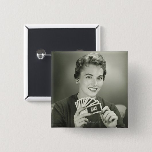 Frauen-Spielkarten Button (Vorne & Hinten)