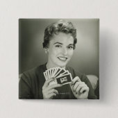 Frauen-Spielkarten Button (Vorderseite)