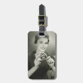 Frauen-Spielkarten Gepäckanhänger (Vorderseite vertikal)