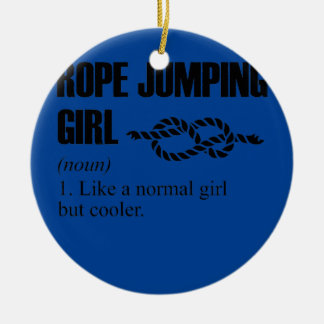 Frauen springen in Girl Definition Rope Jumping Keramik Ornament