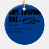 Frauen springen in Girl Definition Rope Jumping Keramik Ornament (Hinten)