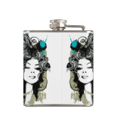 Frauen stark ermächtigt personalisieren flachmann (Rückseite)