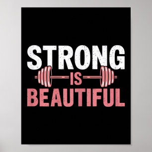 Frauen Stark Ist Schön Gym Fitness Motivation Poster