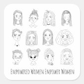 Frauen stärken quadratischer aufkleber (Vorderseite)