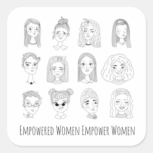 Frauen stärken quadratischer aufkleber (Vorderseite)