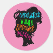 Frauen stärken runder aufkleber (Vorderseite)