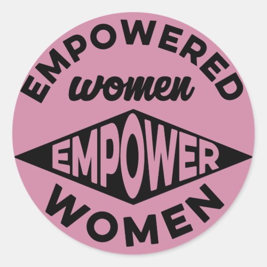 Frauen stärken runder aufkleber (Vorderseite)