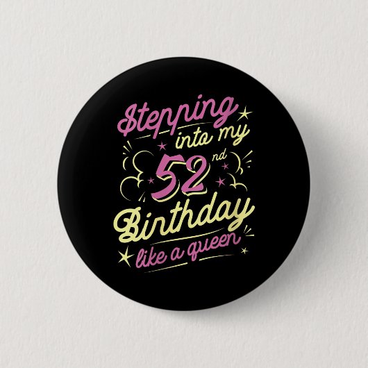 Frauen steigen in den Geburtstag ein Button (Vorderseite)