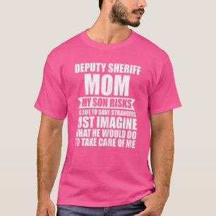 Frauen stellvertretende Sheriff-Mama Mein Sohn ris T-Shirt