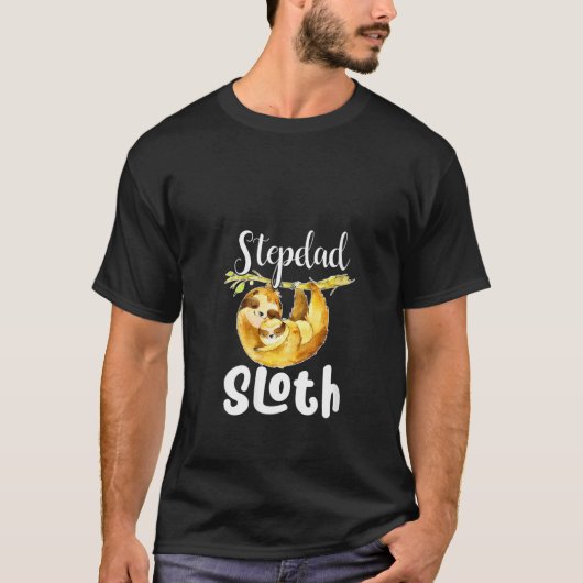 Frauen Stepdad Sloth Matching Family Niedlich Moth T-Shirt (Vorderseite)
