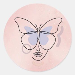Frauen-Sticker Runder Aufkleber