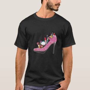 Frauen Stilettos aus der High Heel Girl Lips T-Shirt