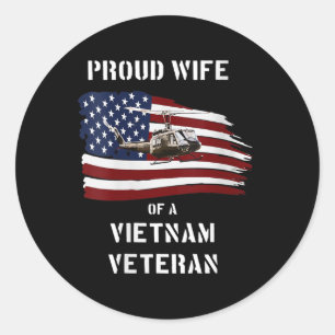 Frauen stolz Ehefrau eines vietnamesischen Veteran Runder Aufkleber