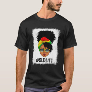 Frauen stolz SLP Life Afro Messy Bun Black History T-Shirt