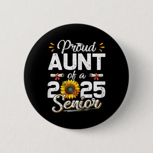 Frauen stolz Tante einer Cl von 2025 Senior Retro Button
