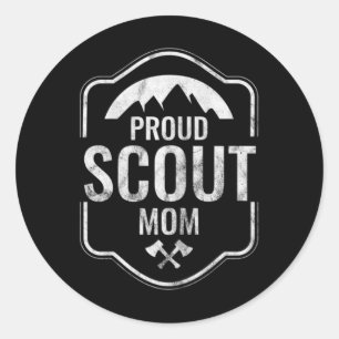 Frauen Stolze Scout-Mutter Mutter Scouting Camping Runder Aufkleber