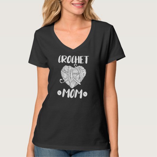 Frauen Stricken Häkeln Mutter Häkelt T-Shirt (Vorderseite)