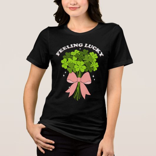 Frauen süß St.Patrick’s Day Tri-Blend Shirt (Vorderseite)
