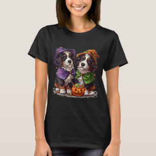 Frauen Süße Berner Sennenhunde Hexe Kürbis T-Shirt