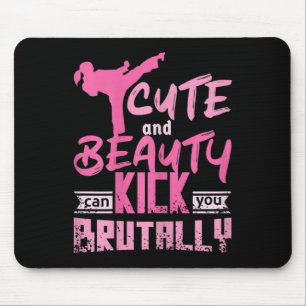 Frauen Süße und Schönheit Karate Kickboxen Mädchen Mousepad