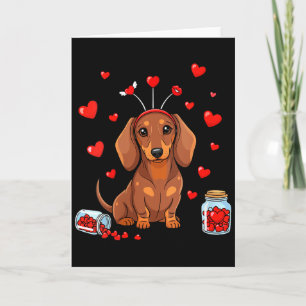 Frauen Süßer Dachshund Valentinstag Herz Liebe Tun Karte