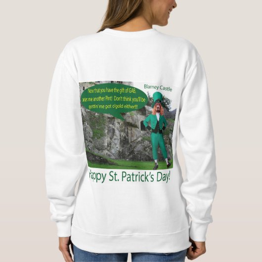 Frauen Sweatshirt. Alles Gute zum St. Patrick's Da Sweatshirt (Rückseite)