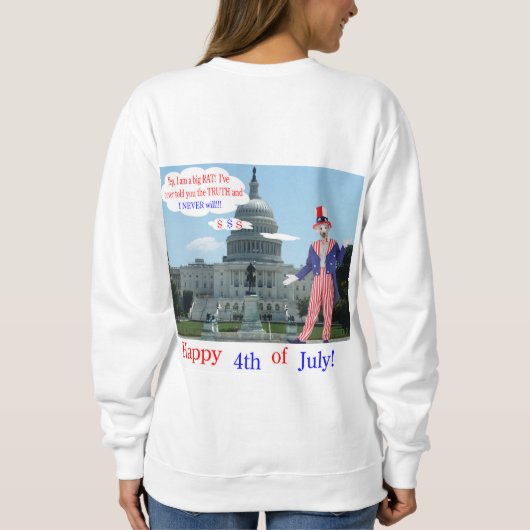 Frauen Sweatshirt. Glückwunsch 4. Ratte/Unclesam Sweatshirt (Rückseite)